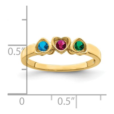 14K Yellow Gold 3-Stone Mother's Ring – view 6