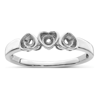 Sterling Silver or 14K White Gold Personalized 3-Stone Mother's Ring – view 7