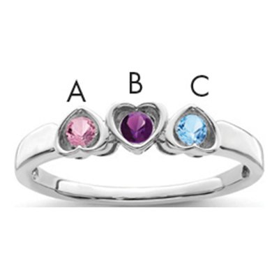 14K White Gold Family Ring Mounting – view 2