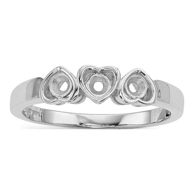 14K White Gold Family Ring Mounting – view 6
