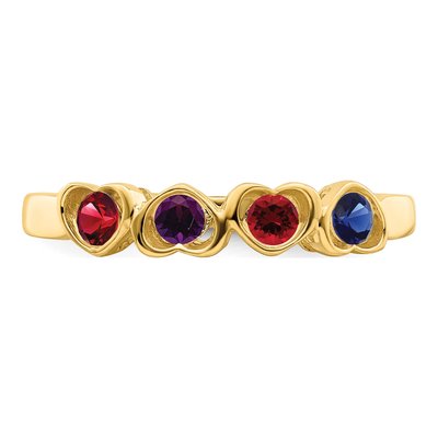 14K Yellow Gold 4-Stone Mother's Ring – view 5