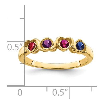 14K Yellow Gold 4-Stone Mother's Ring – view 6