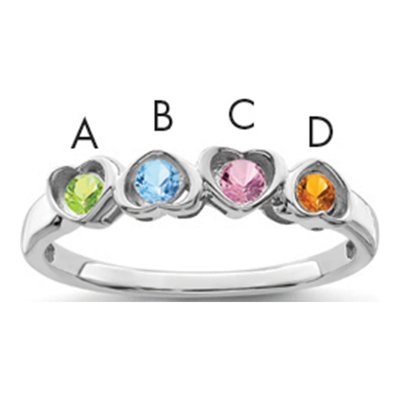 Sterling Silver or 14K White Gold Family Ring Mounting – view 2