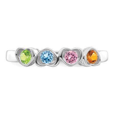 Sterling Silver or 14K White Gold Family Ring Mounting – view 5