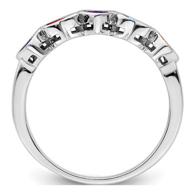 14K White Gold Family Ring Mounting – view 3