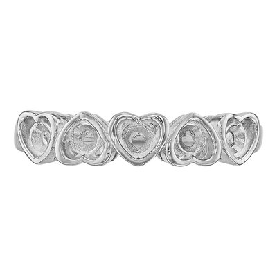 14K White Gold Family Ring Mounting – view 6