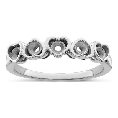 14K White Gold Family Ring Mounting – view 8