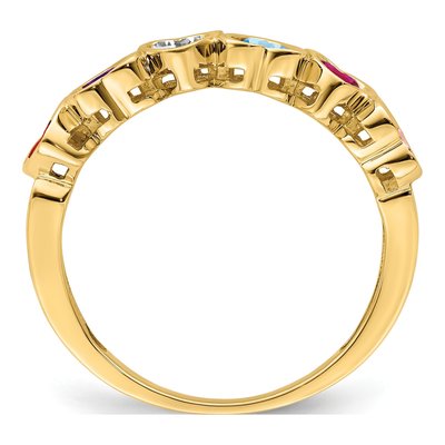 14K Yellow Gold Custom Family Ring – view 3