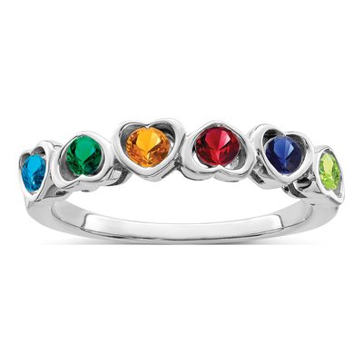 Sterling Silver 6 Stone Mother's Ring, Made to Order – view 2
