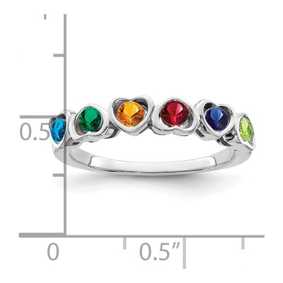 Sterling Silver 6 Stone Mother's Ring, Made to Order – view 6