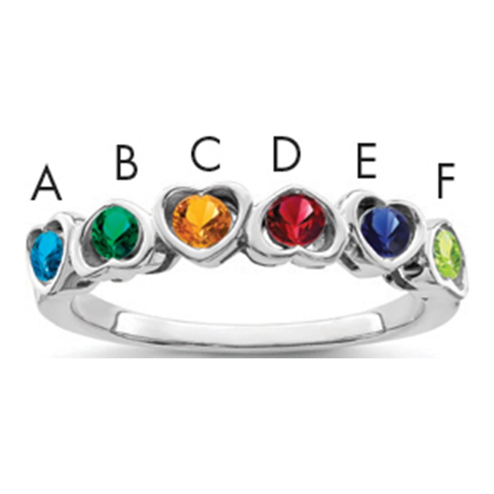 Sterling Silver 6 Stone Mother's Ring, Made to Order