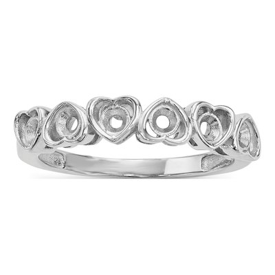 14K White Gold Family Ring Mounting – view 4