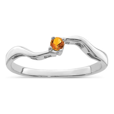 Sterling Silver or 14K White Gold 1-Stone Mother's Ring – view 2