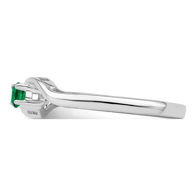 Sterling Silver or 14K White Gold 2-Stone Mother's Ring – view 4