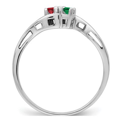 14K White Gold 2-Stone Mother's Ring – view 3