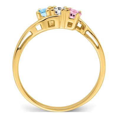14K Yellow Gold 3-Stone Mother's Ring – view 3