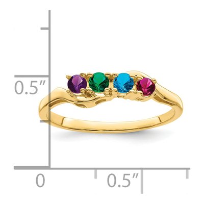 14K Yellow Gold 4-Stone Personalized Mother's Ring – view 6