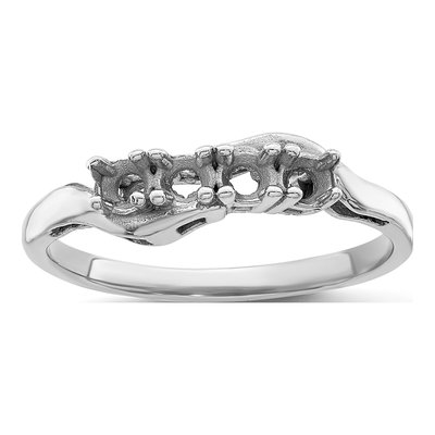 Sterling Silver or 14K White Gold 4-Stone Mother's Ring – view 7