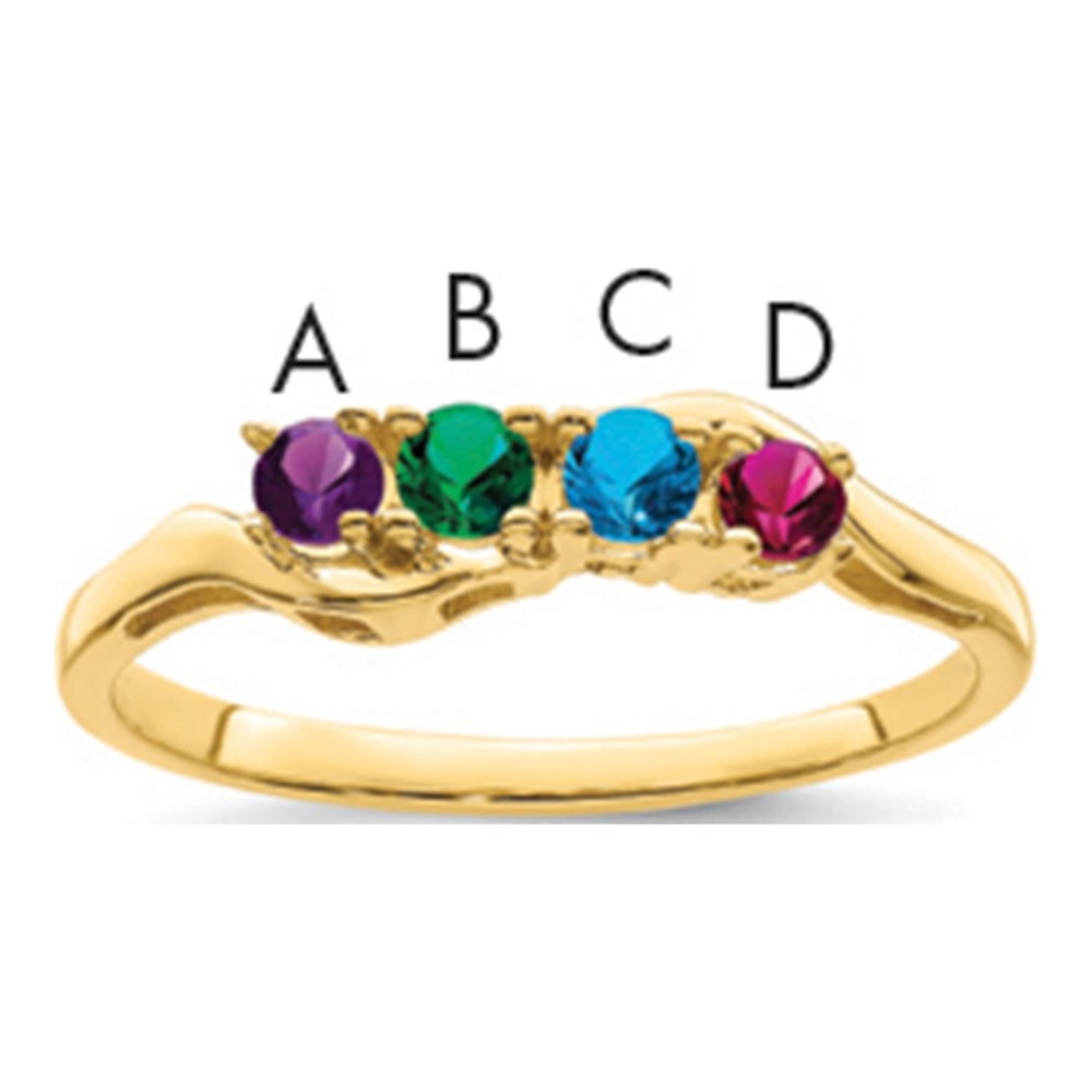 14K Synthetic Family Jewelry Ring