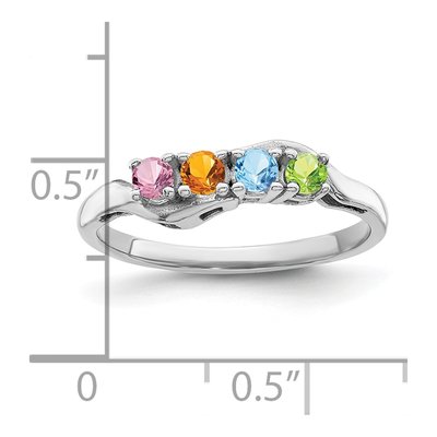 14K White Gold 4-Stone Mother's Ring – view 6