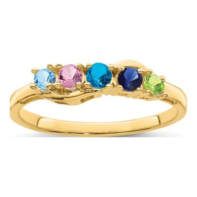 14K Yellow Gold 5-Stone Mother's Ring – view 2