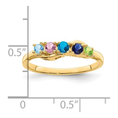 14K Yellow Gold 5-Stone Mother's Ring – view 8