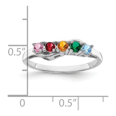 14K White Gold 5-Stone Mother's Ring – view 6
