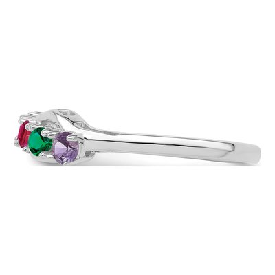 Sterling Silver or 14K White Gold 6-Stone Mother's Ring – view 4