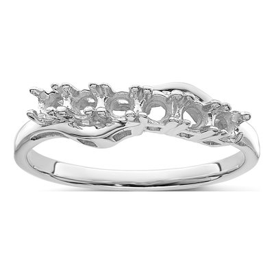 Sterling Silver or 14K White Gold 6-Stone Mother's Ring – view 7