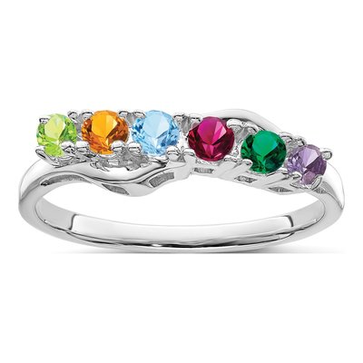 14K White Gold Family Ring Mounting