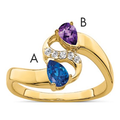14K Yellow Gold Family Ring Mounting – view 2