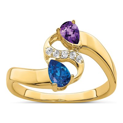 14K Yellow Gold 1/20 ct tw Diamond Family Ring – view 2