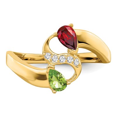 14K Yellow Gold 1/20 ct tw Diamond Family Ring – view 5