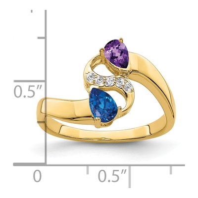 14K Yellow Gold 1/20 ct tw Diamond Family Ring – view 7