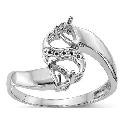 14K White Gold Family Ring Mounting – view 6