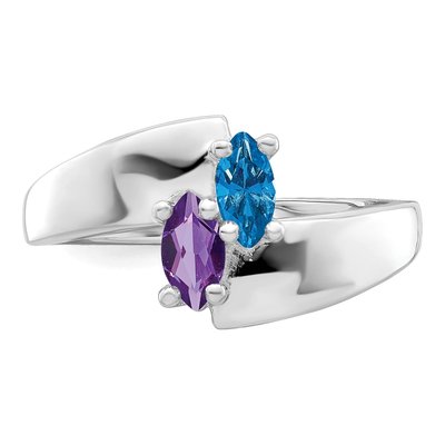 Sterling Silver 2-Stone Mother's Ring – view 5