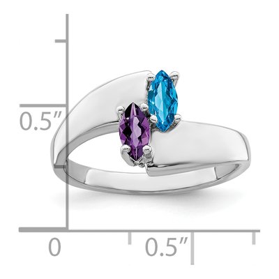 Sterling Silver 2-Stone Mother's Ring – view 6