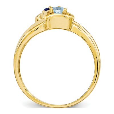14K Yellow Gold 1/10 ct tw Diamond Personalized Family Ring – view 2