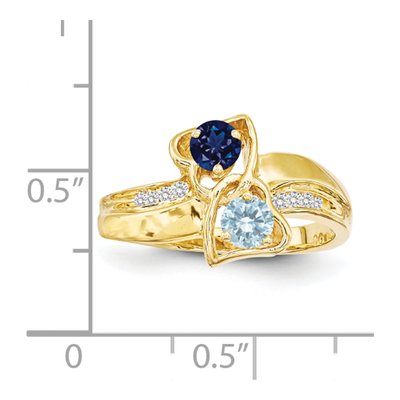 14K Yellow Gold 1/10 ct tw Diamond Personalized Family Ring – view 3