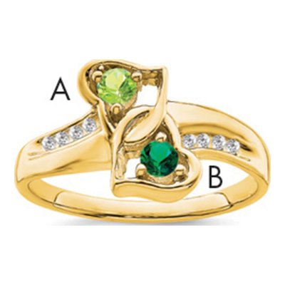 14K Yellow Gold 1/10 ct tw Diamond Personalized Family Ring – view 4
