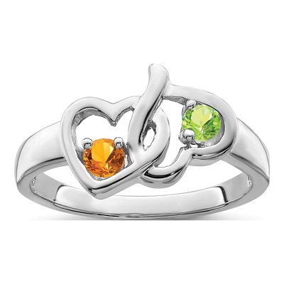 Sterling Silver Personalized 2-Stone Mother's Ring – view 2