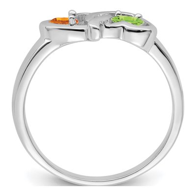 Sterling Silver Personalized 2-Stone Mother's Ring – view 3
