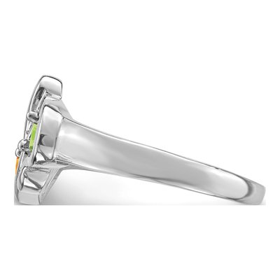 Sterling Silver 2-Stone Mother's Ring Mounting – view 4