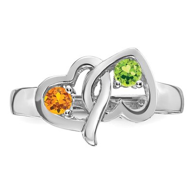Sterling Silver 2-Stone Mother's Ring Mounting – view 5