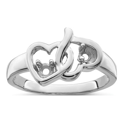 Sterling Silver 2-Stone Mother's Ring Mounting – view 8