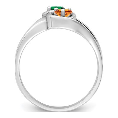 Sterling Silver 1/10 ct tw Diamond Personalized Couple Family Ring – view 3