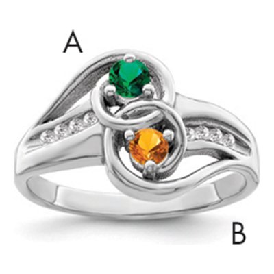 14K White Gold Family Ring Mounting – view 2