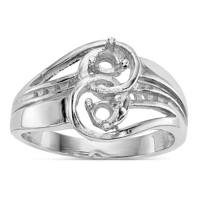 14K White Gold Family Ring Mounting – view 4