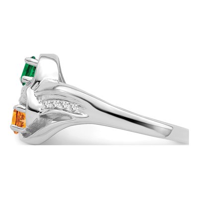 14K White Gold 1/10 ct tw Diamond Personalized Family Ring – view 4