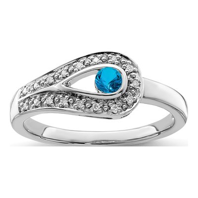 14K White Gold 1/20 ct tw Diamond Custom Family Ring – view 2